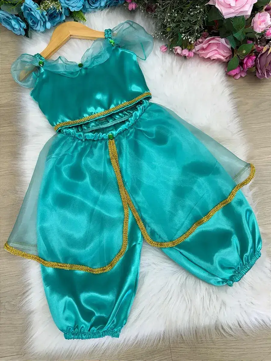 Fantasia princesa jasmine verde tiffany, foto 6