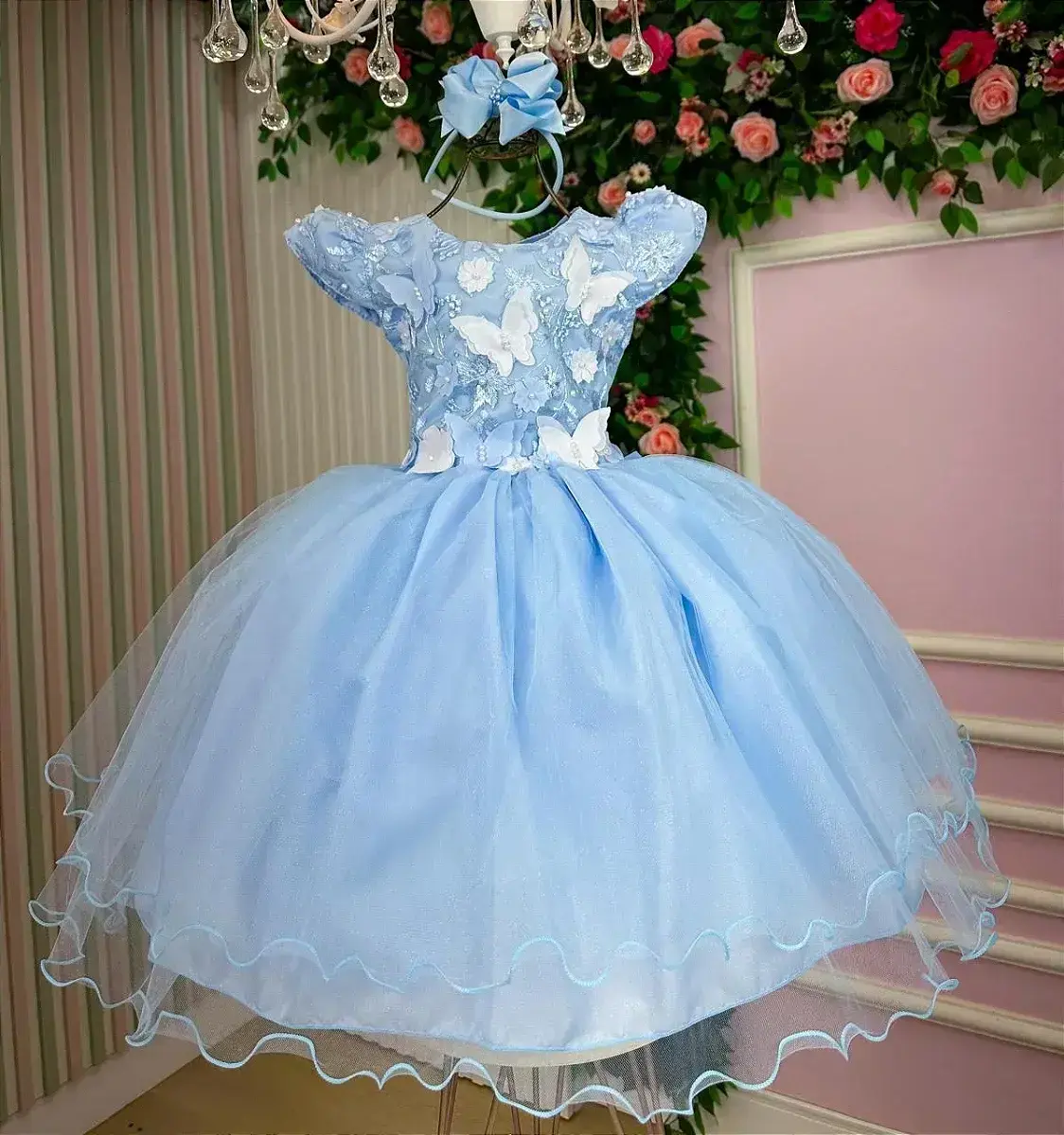 Vestido jardim encantado mel azul, foto 4