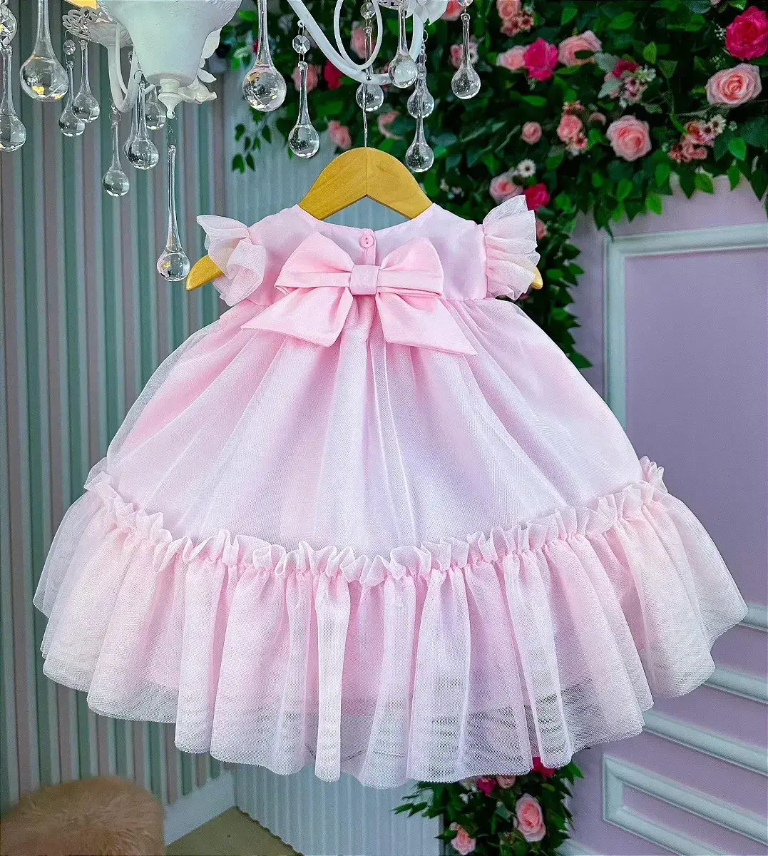 Vestido jardim das borboletas baby liz rosa, foto 5