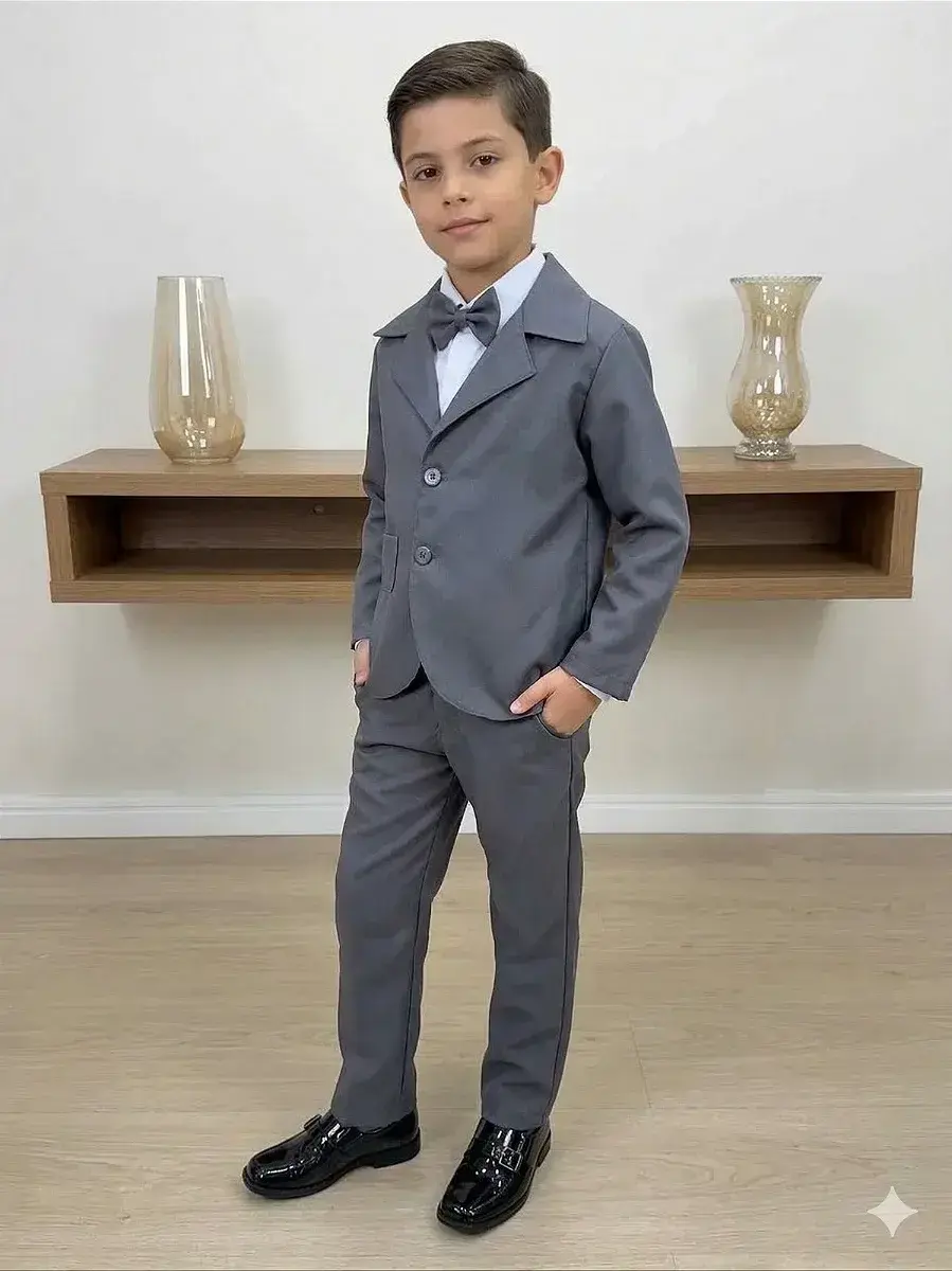 Conjunto social jorge terno cinza grafite