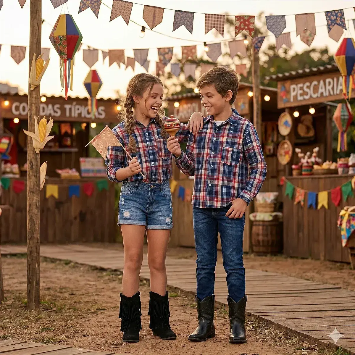 Camisa flanelada xadrez junina jacson azul, foto 2