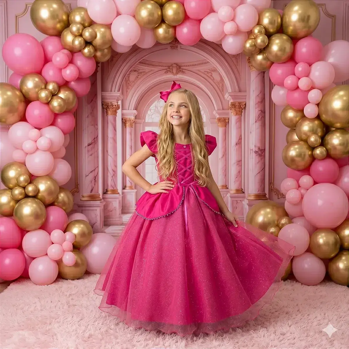 Fantasia vestido longo princesa pink, foto 2