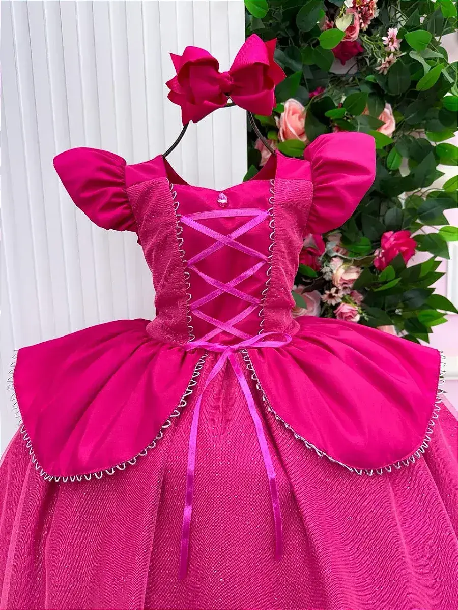Fantasia vestido longo princesa pink, foto 4