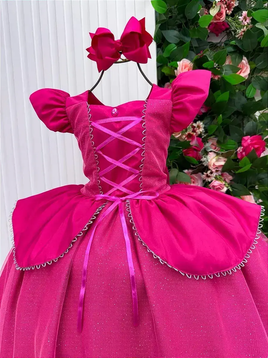 Fantasia vestido longo princesa pink, foto 5