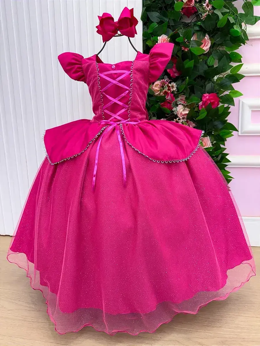 Fantasia vestido longo princesa pink, foto 7