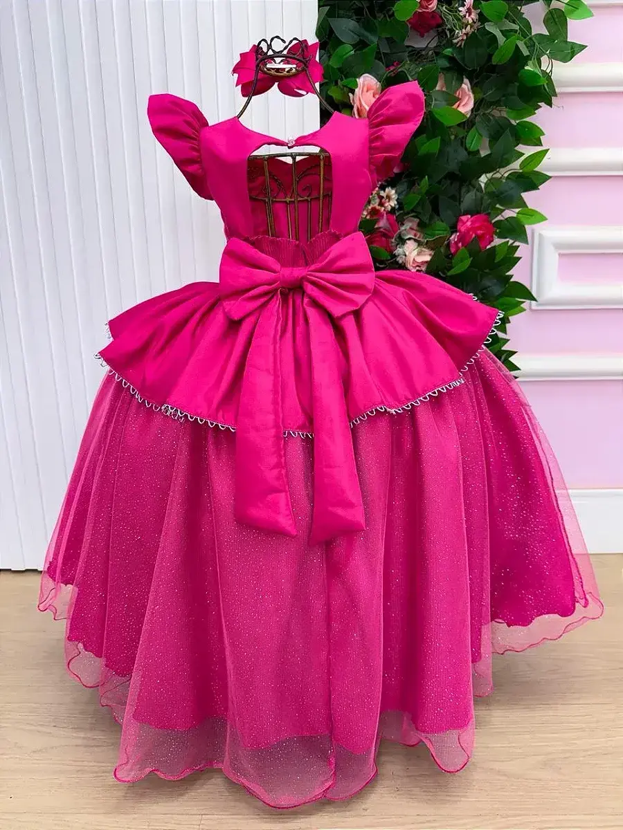 Fantasia vestido longo princesa pink, foto 8