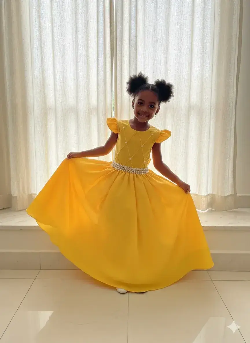 Vestido ariane longo amarelo gema, foto 3