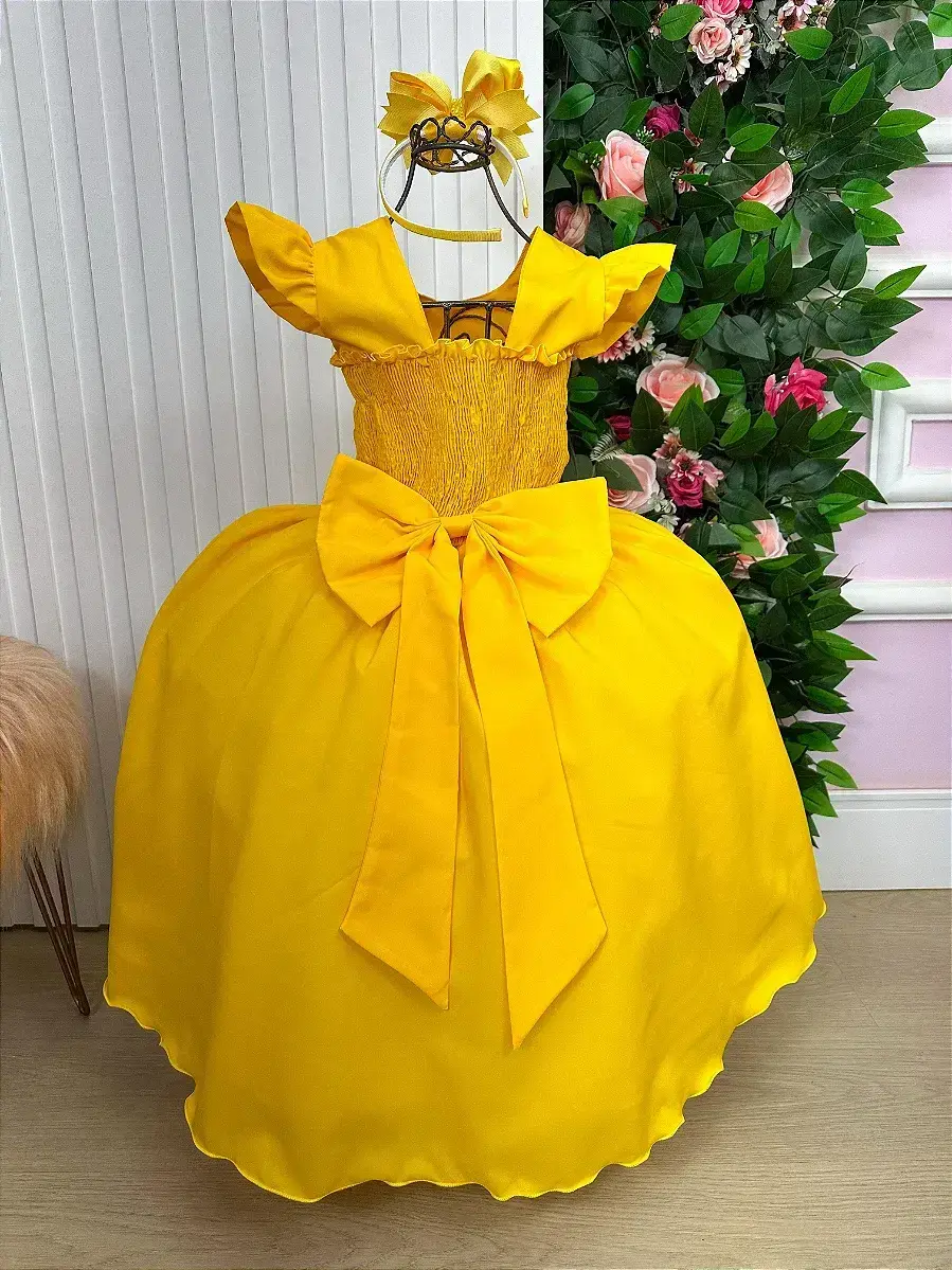 Vestido ariane longo amarelo gema, foto 9