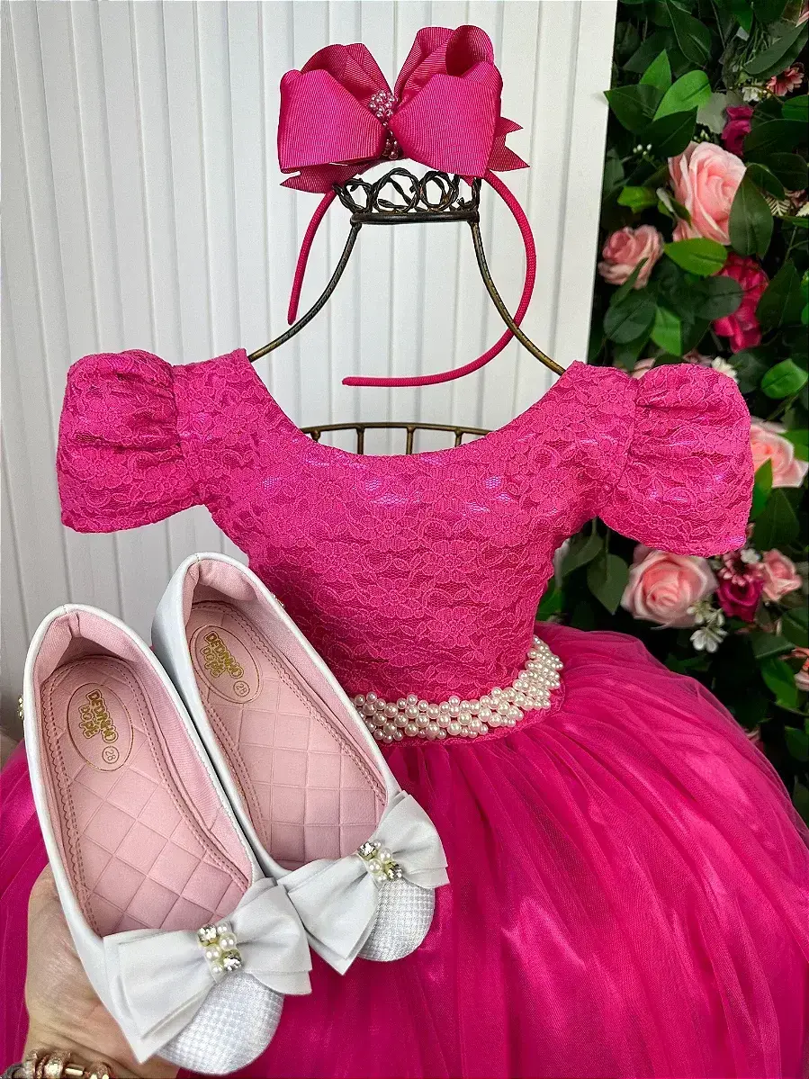 Vestido laura longo pink rendado, foto 5