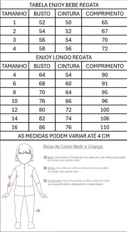 Guia de tamanhos