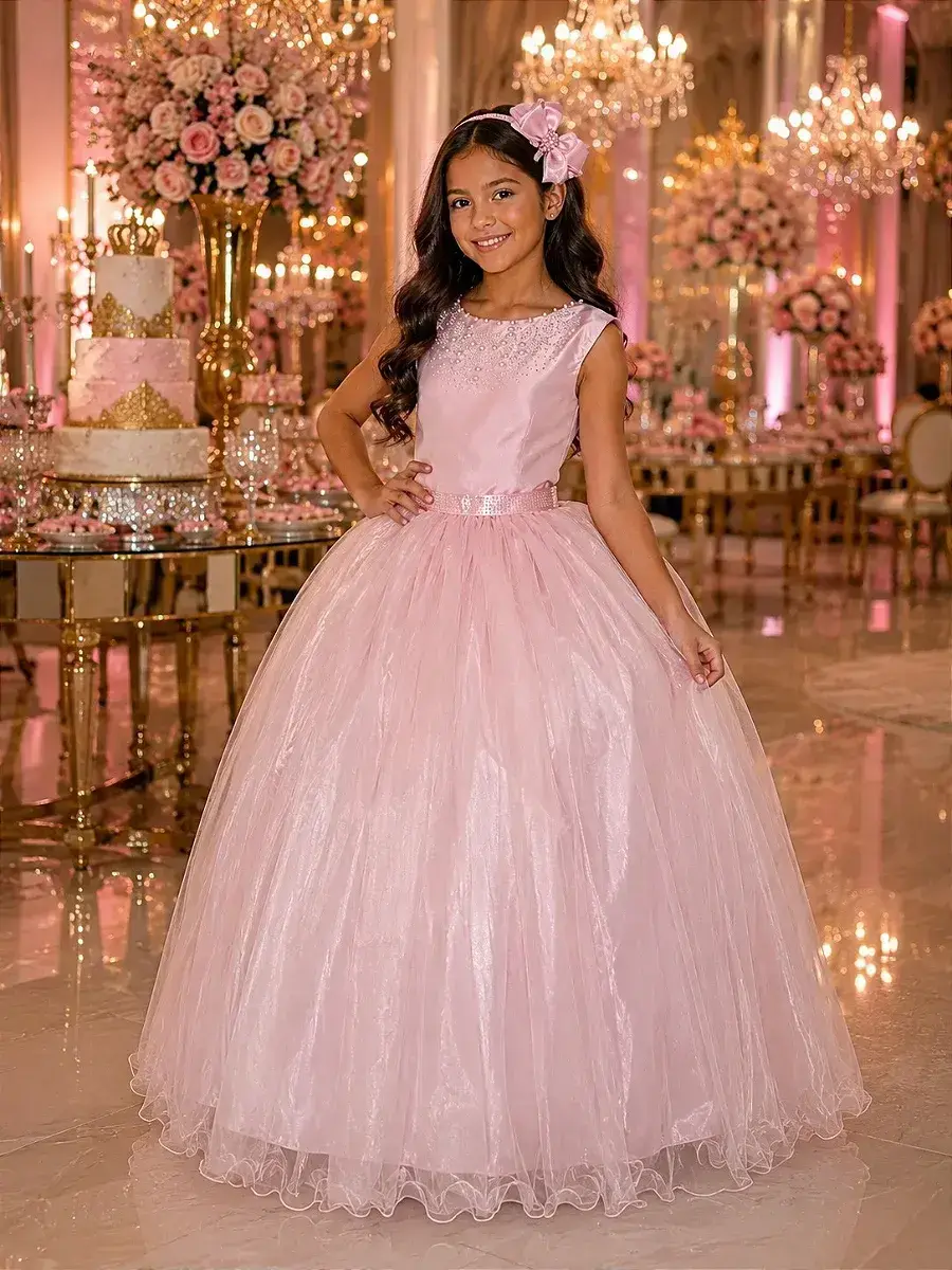 Vestido longo regata rosa