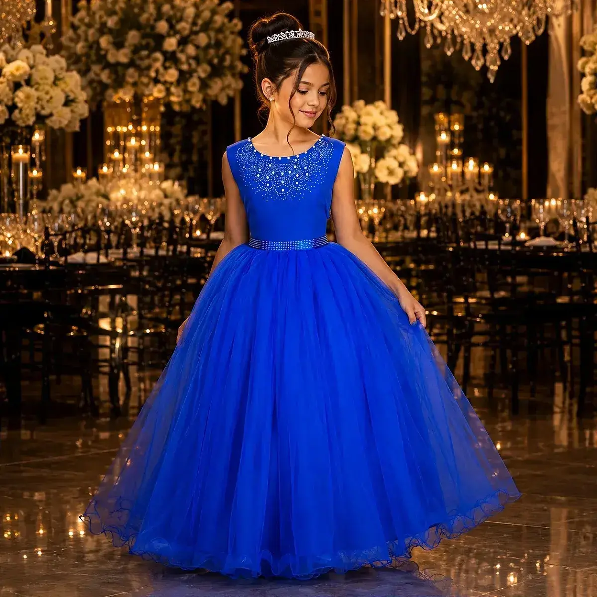 Vestido longo regata azul royal