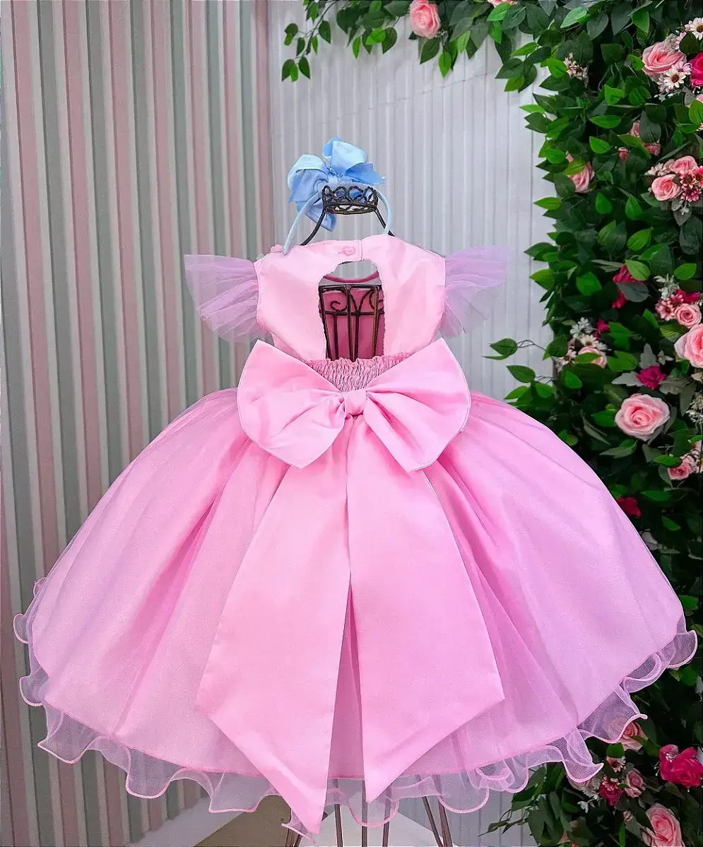 Vestido jardim encantado isis luxinho rosa, foto 7