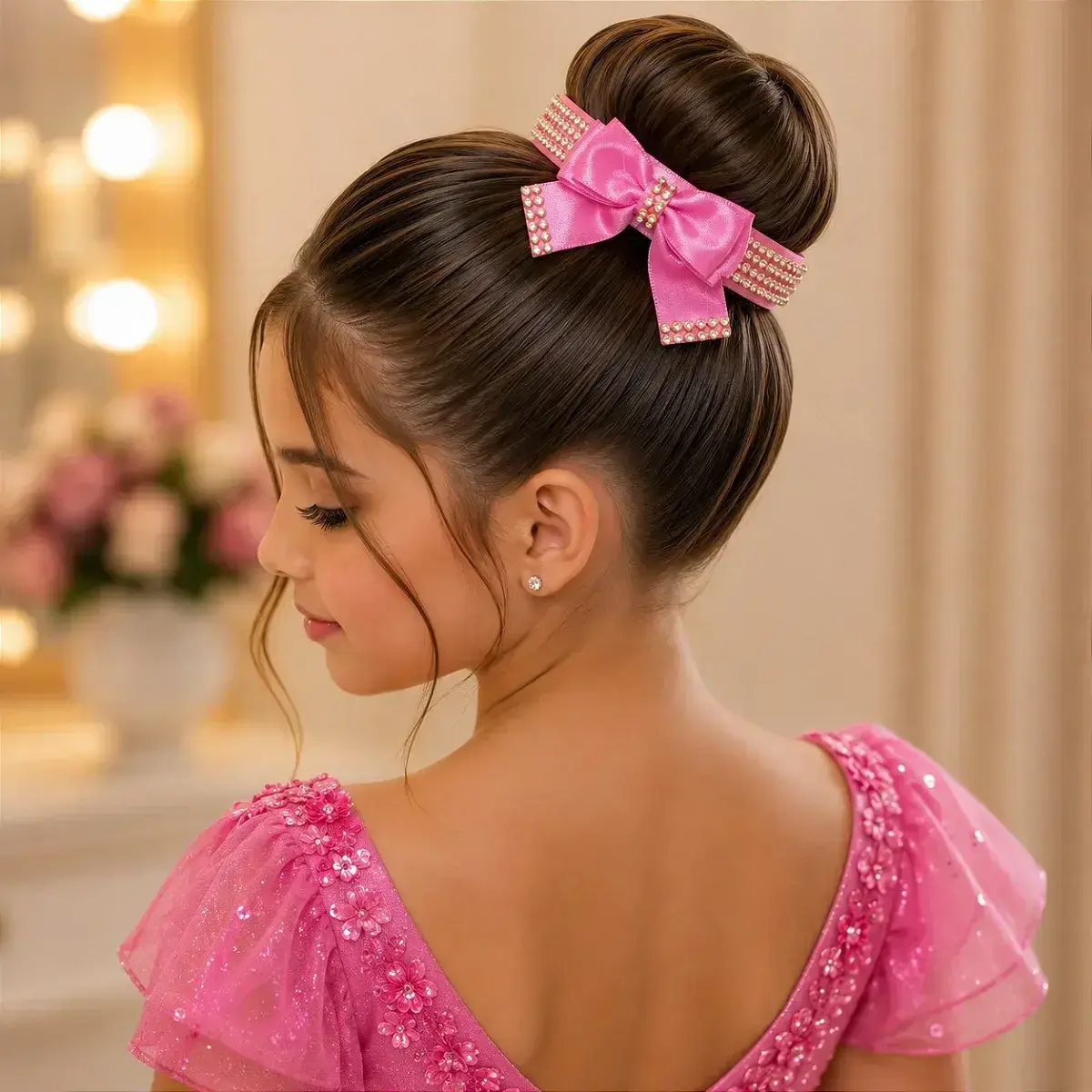 Porta coque rosa chiclete laço strass