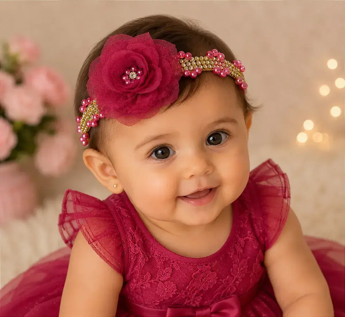 Faixa flor pink