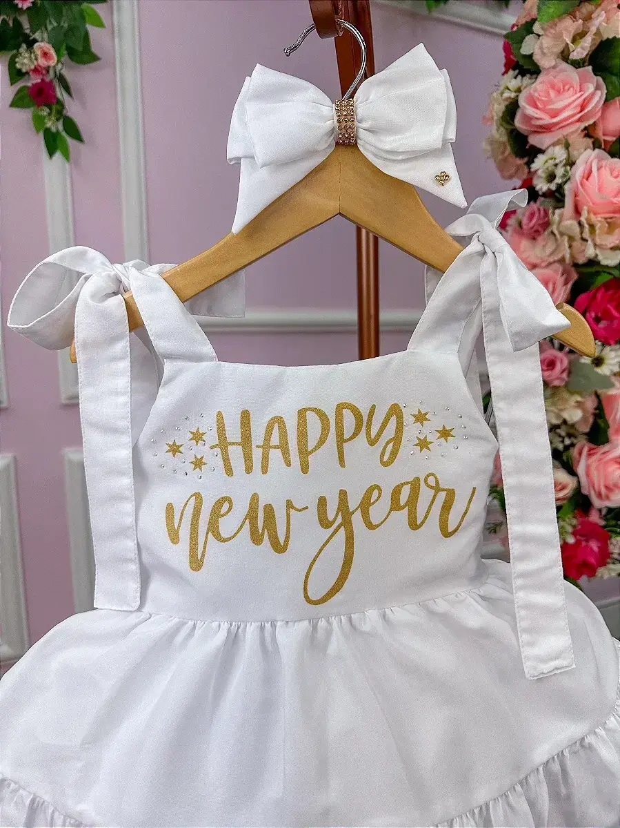 Vestido branco feliz ano, foto 3