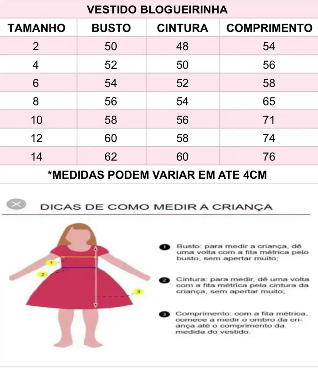 Guia de tamanhos