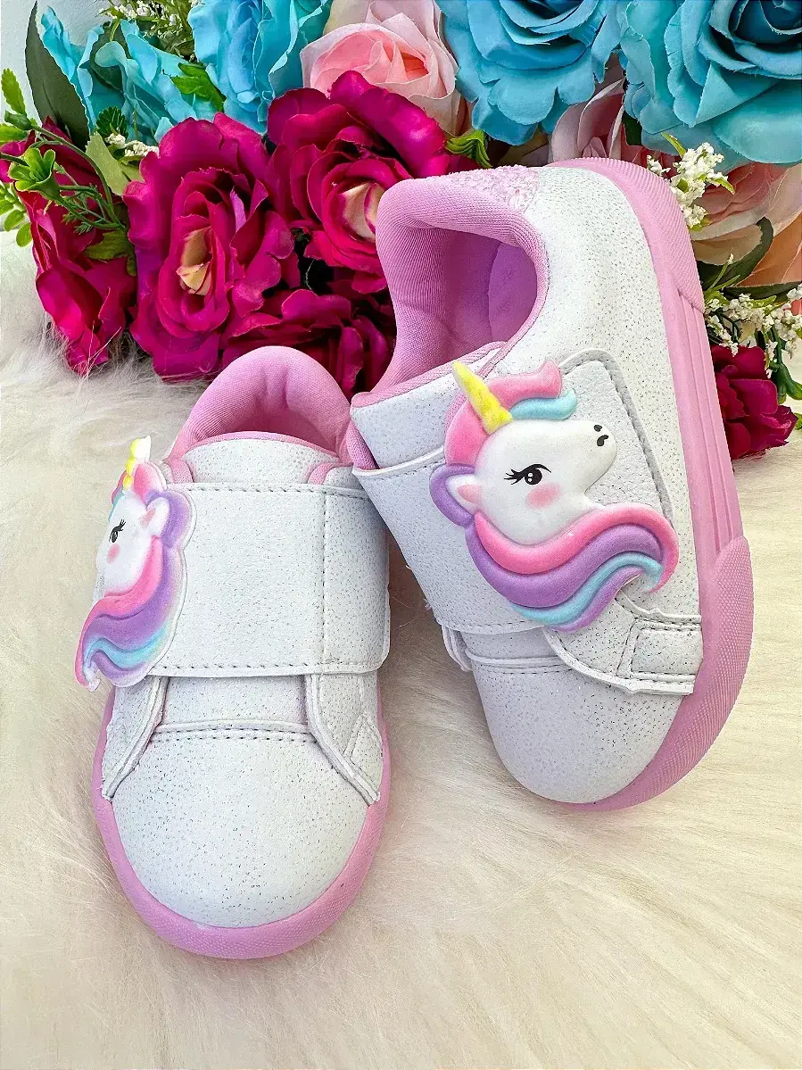 Tênis encanto de criança unicornio branco, foto 2