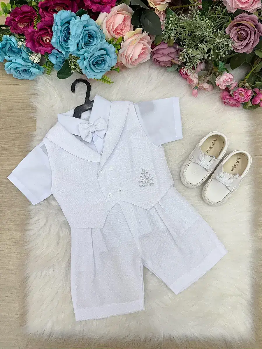 Conjunto bebe gean shorts branco