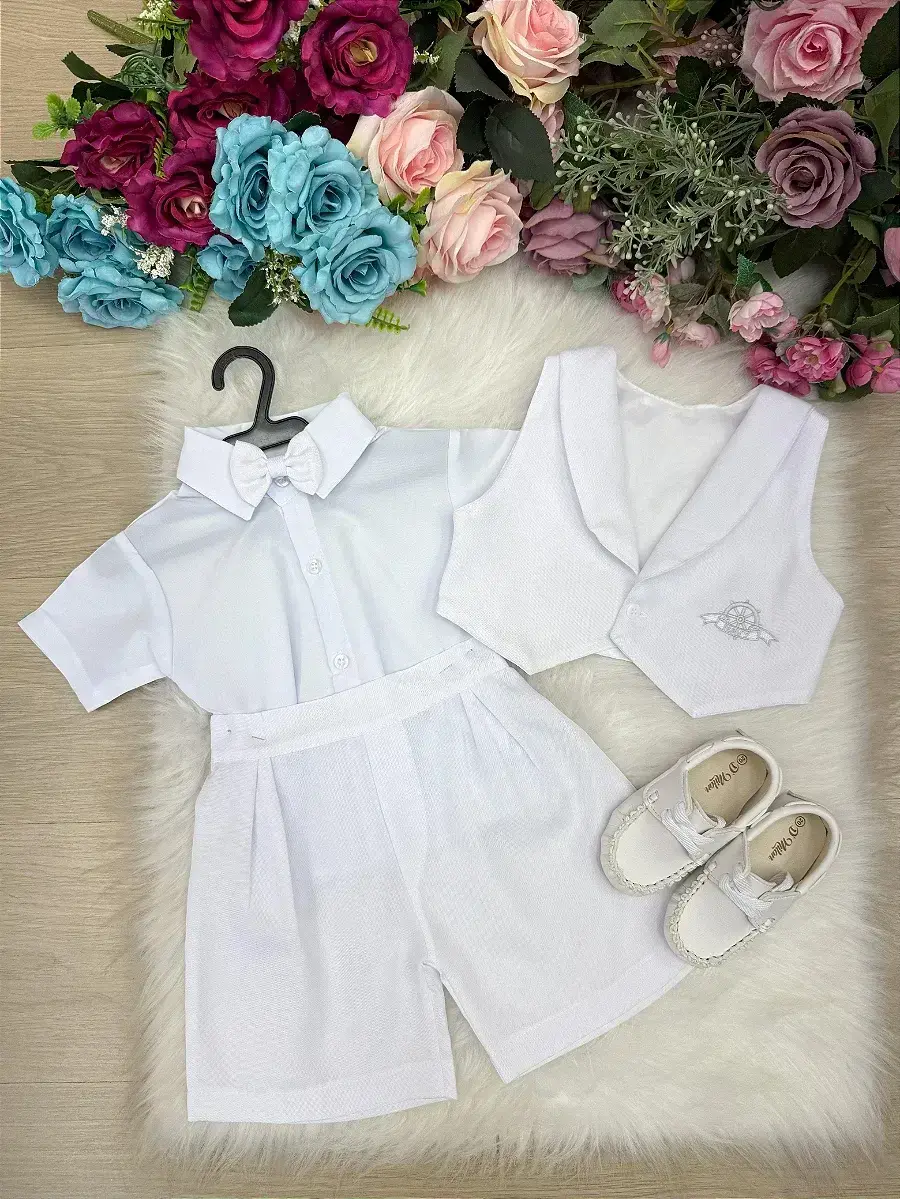 Conjunto bebe felipe shorts branco, foto 2