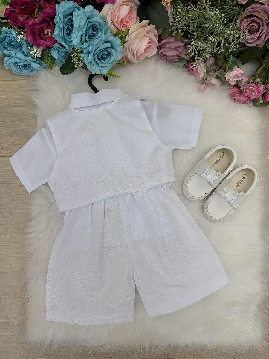 Conjunto bebe felipe shorts branco, foto 3