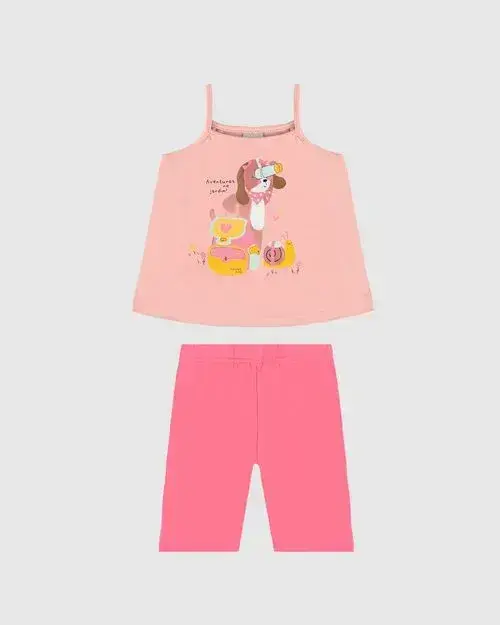 Conjunto regata alça fina com malw