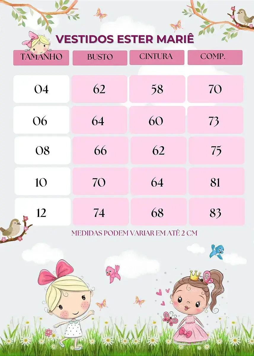 Guia de tamanhos