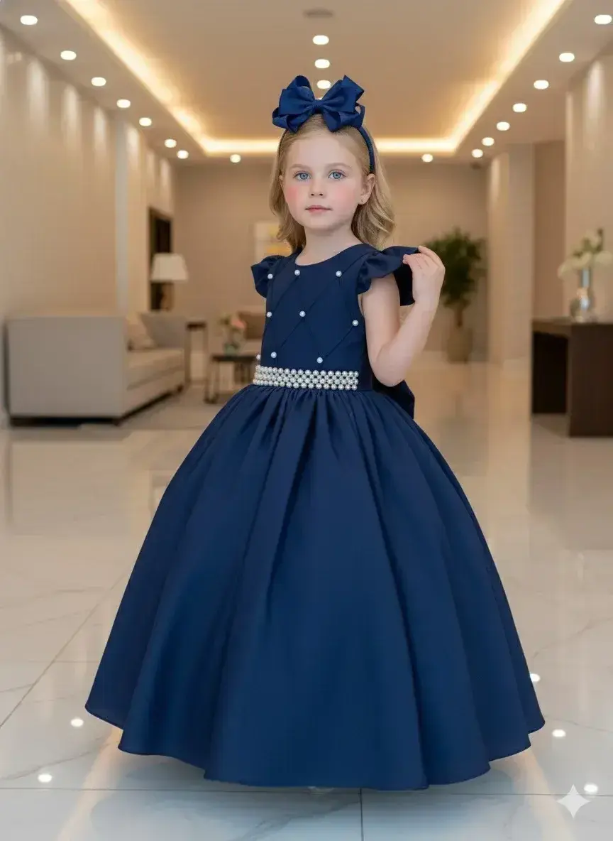 Vestido ariane longo azul marinho, foto 2