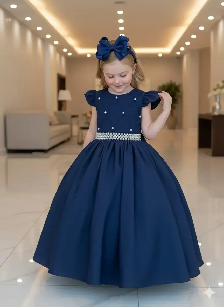 Vestido ariane longo azul marinho, foto 3