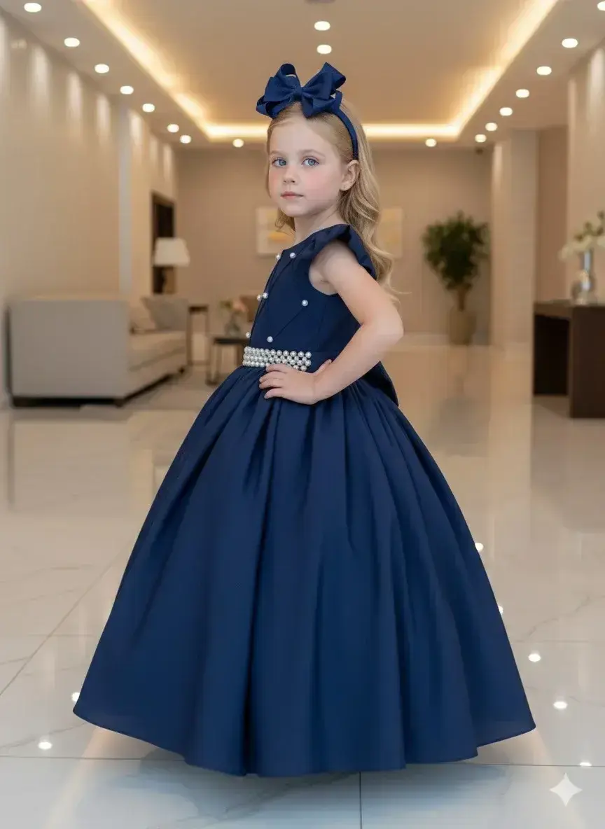Vestido ariane longo azul marinho, foto 5