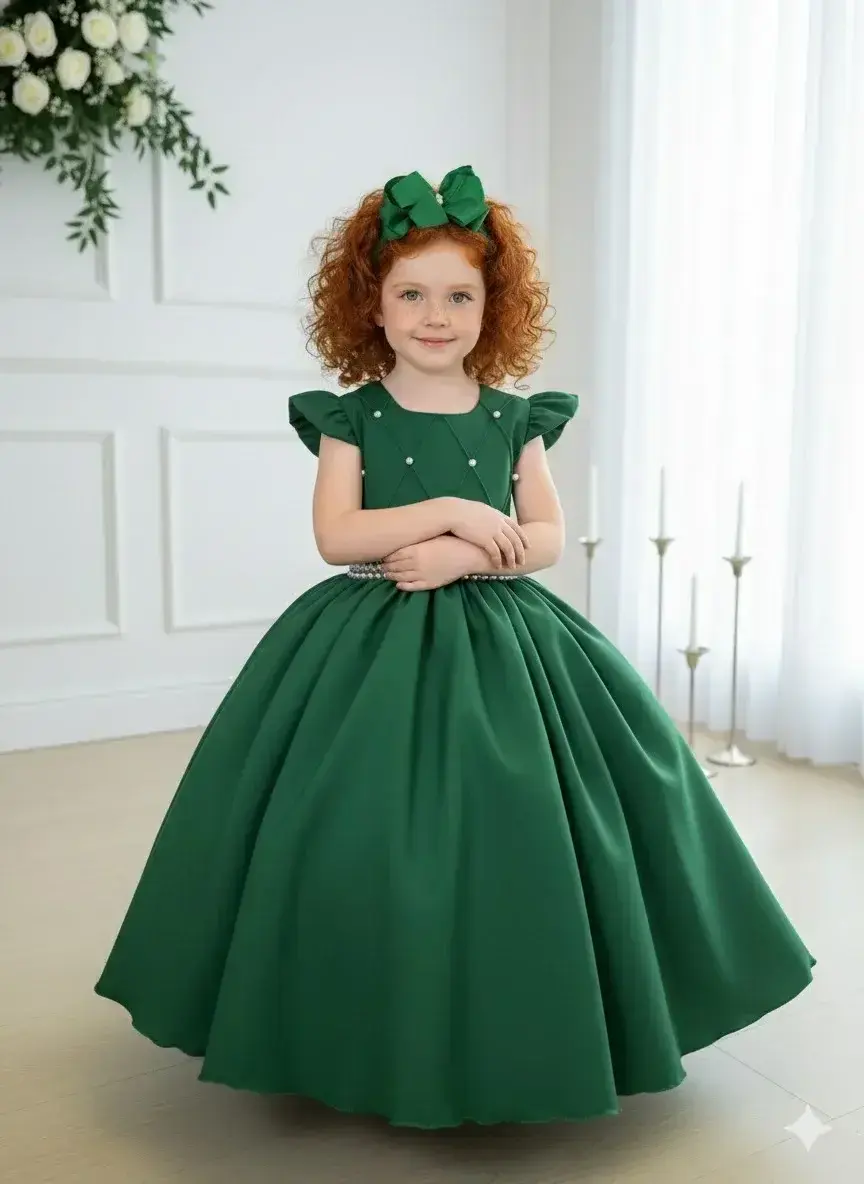 Vestido ariane longo verde esmeralda, foto 2