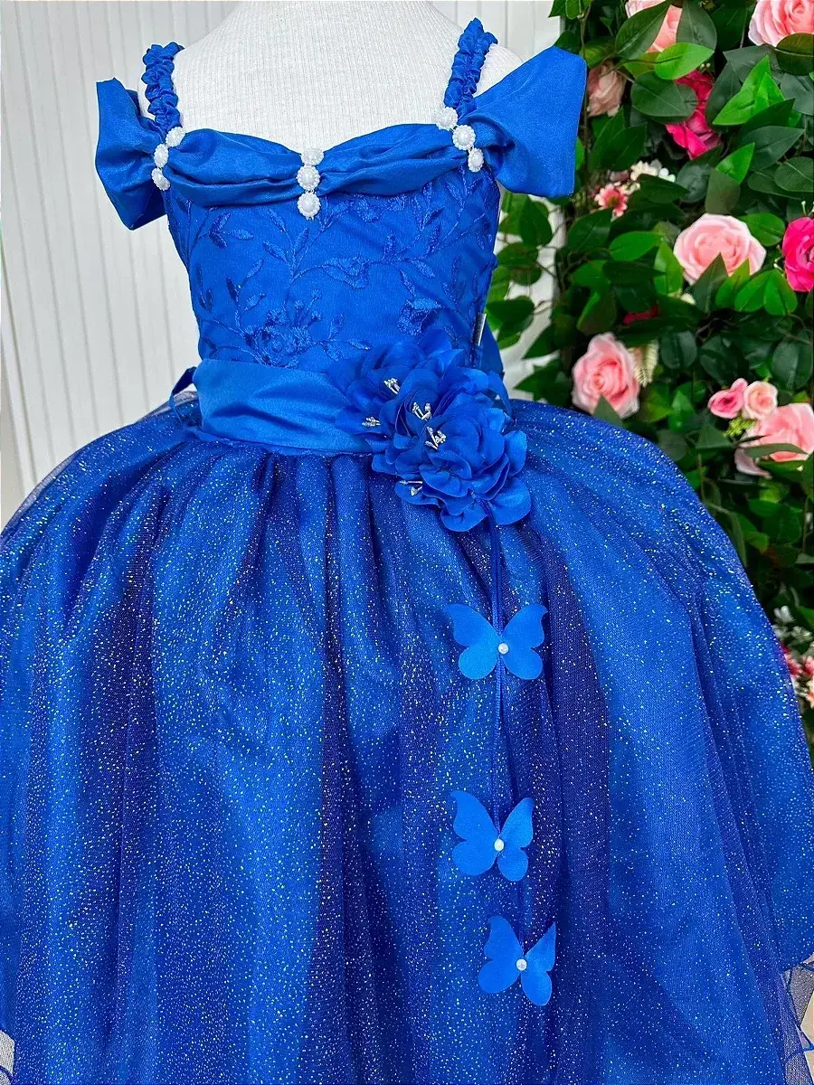 Vestido longo manga princesa azul royal, foto 8
