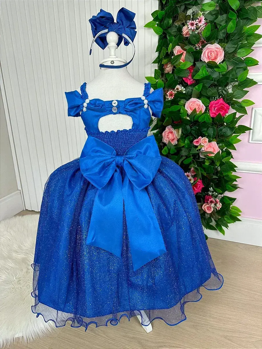 Vestido longo manga princesa azul royal, foto 9
