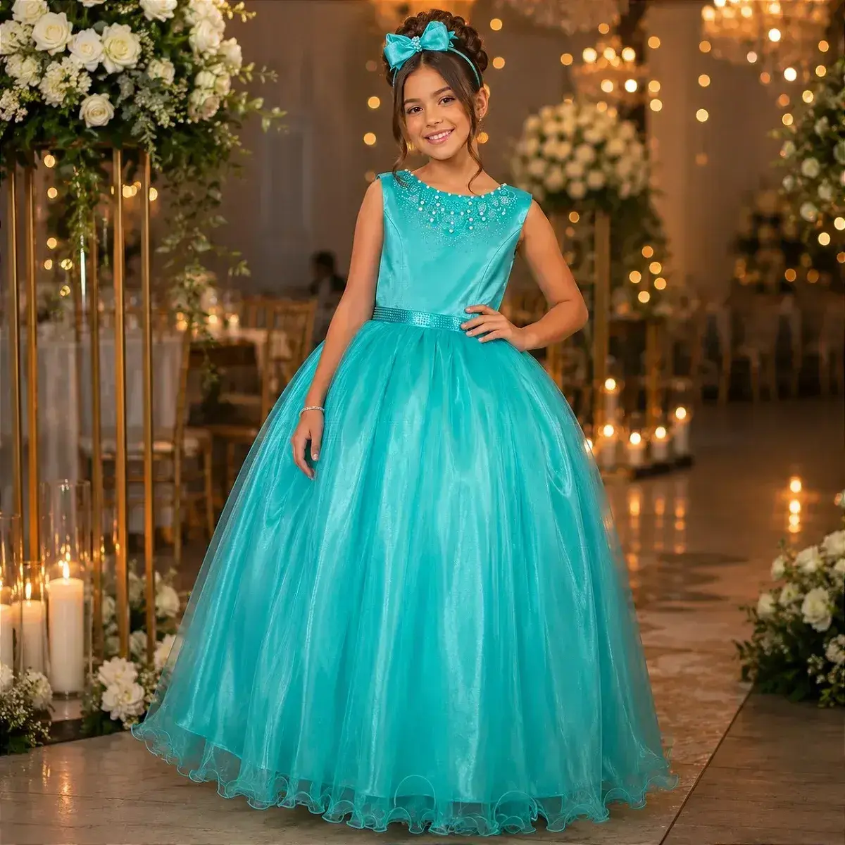 Vestido longo regata verde tiffany