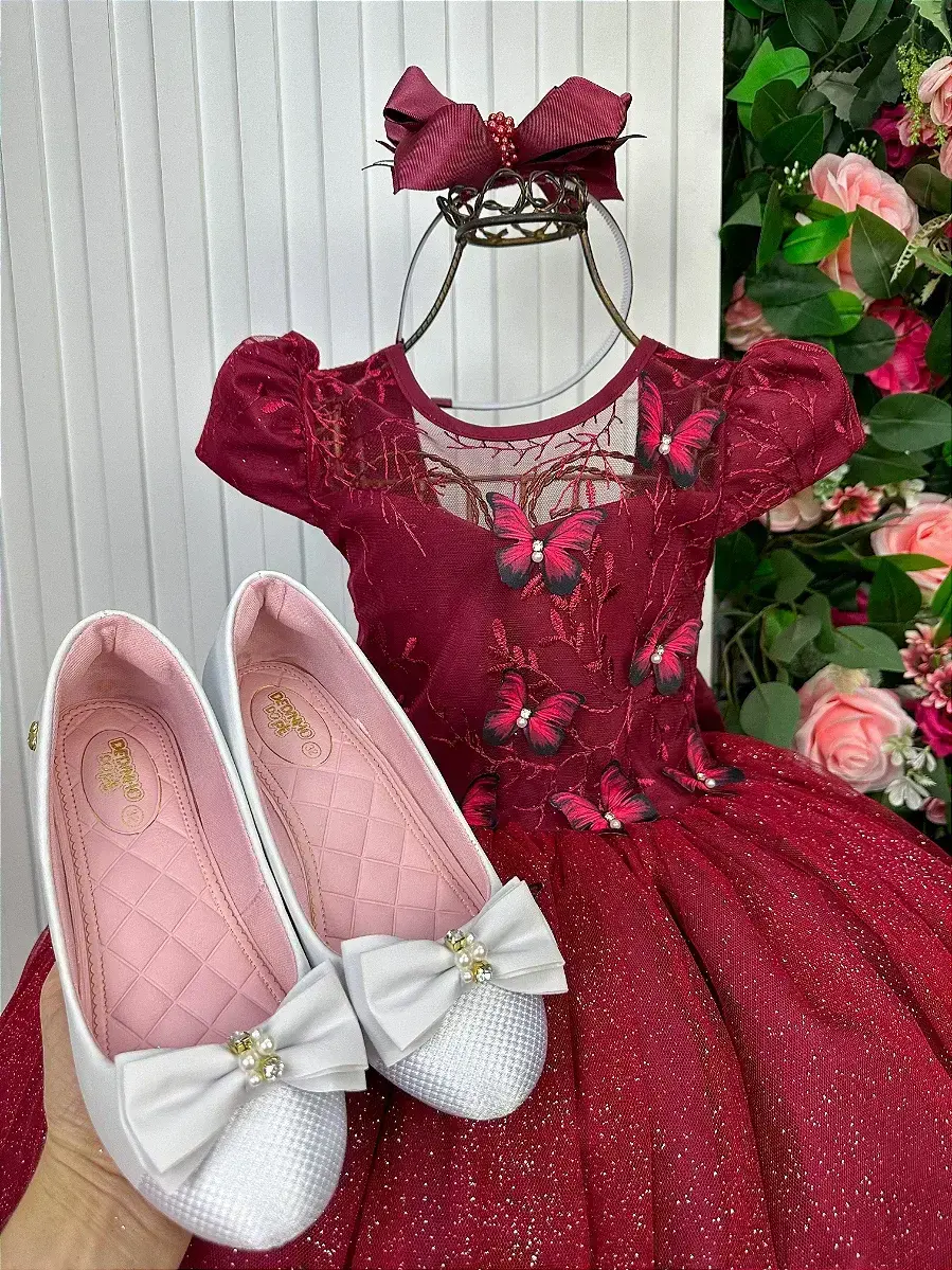 Vestido longo jardim encantado borboletas marsala, foto 2