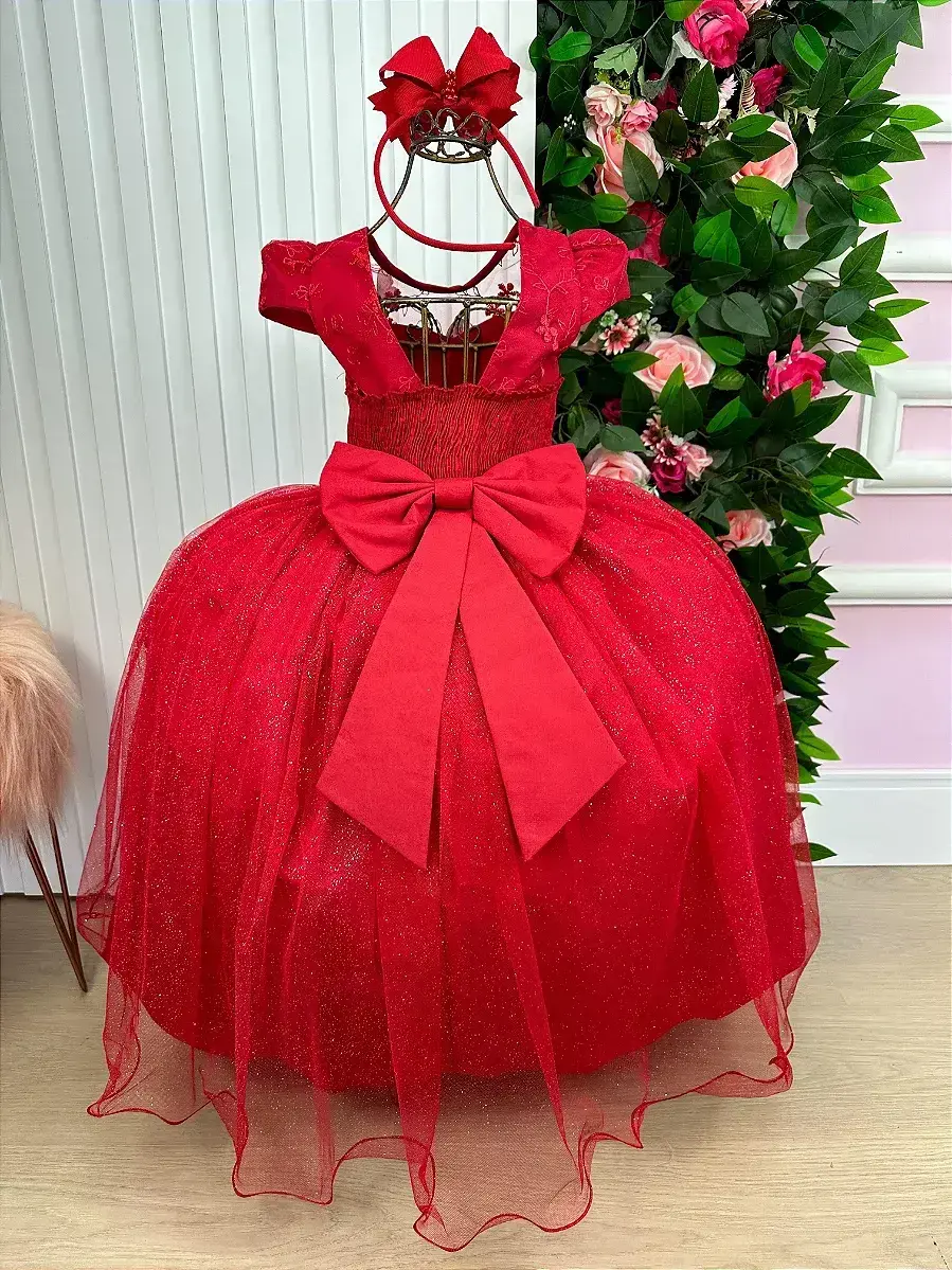 Vestido longo jardim encantado borboletas vermelho, foto 8