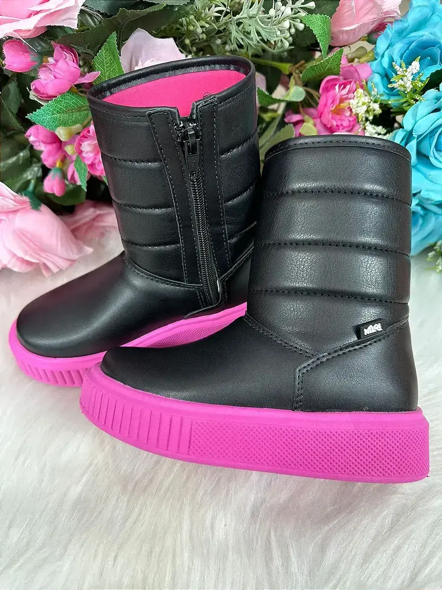 Bota nilqi puff preto pink, foto 4