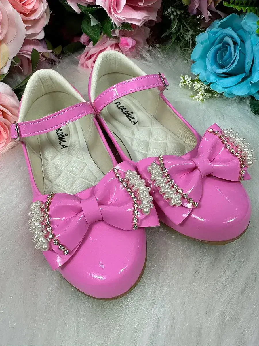 Sapatilha rosa chiclete perolas neide, foto 3