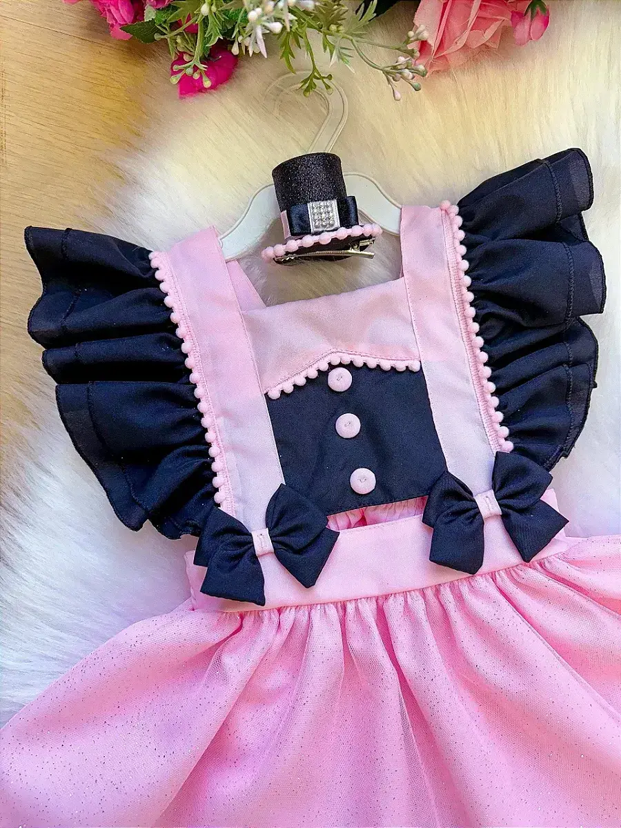 Vestido mundo bita rosa preto, foto 3