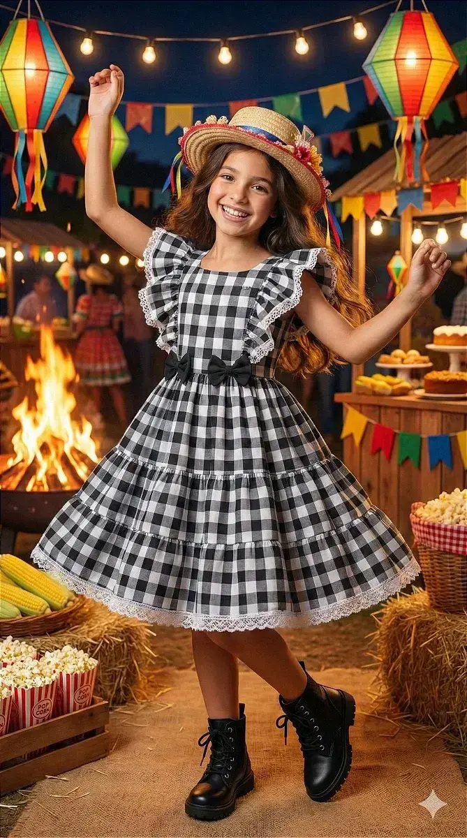 Vestido aline xadrez preto, foto 2