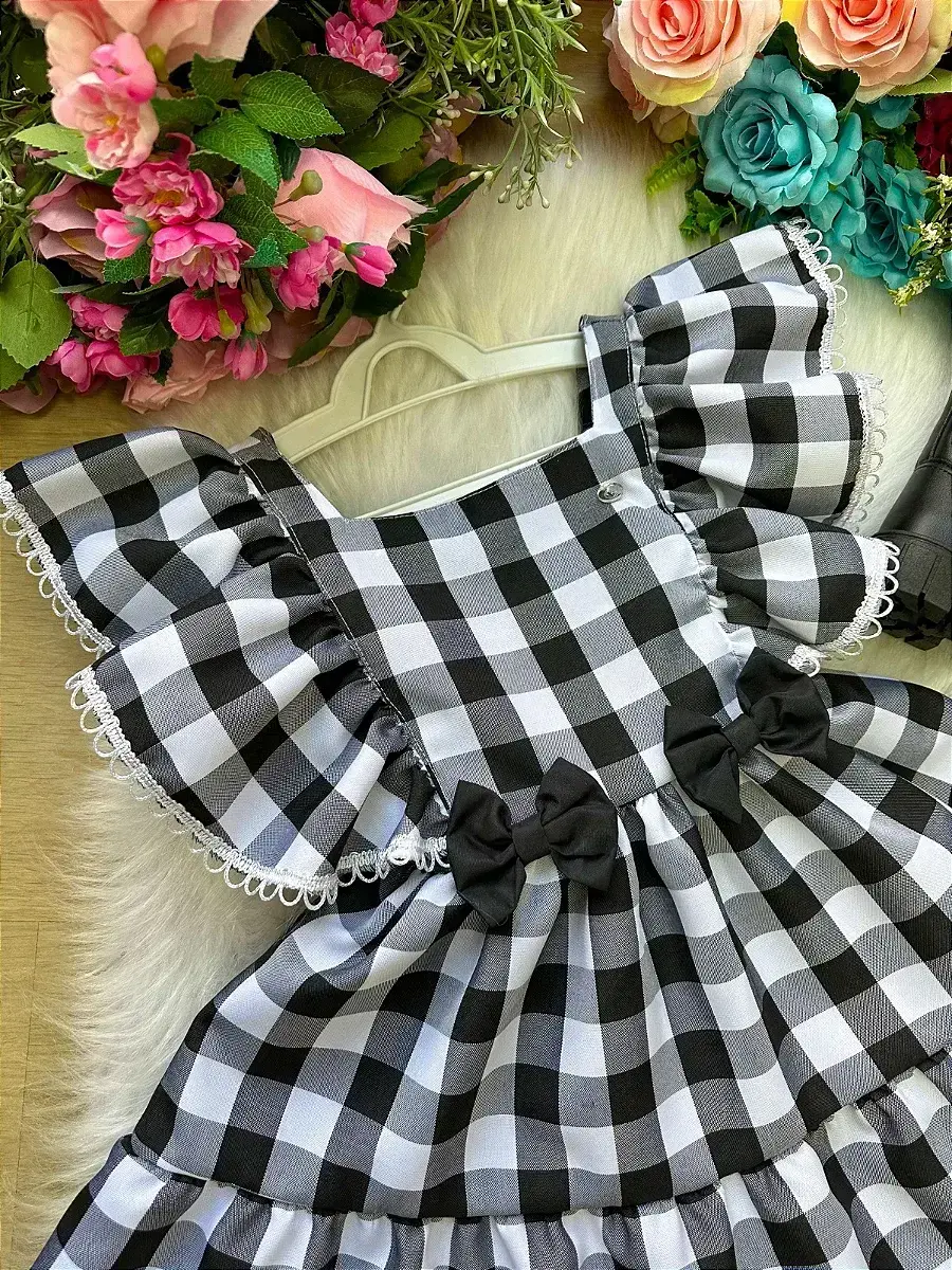 Vestido aline xadrez preto, foto 5