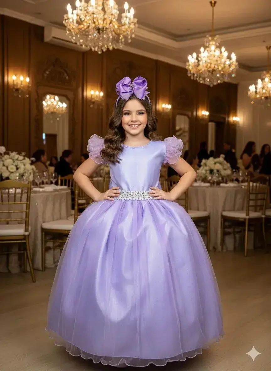 Vestido longo lilas