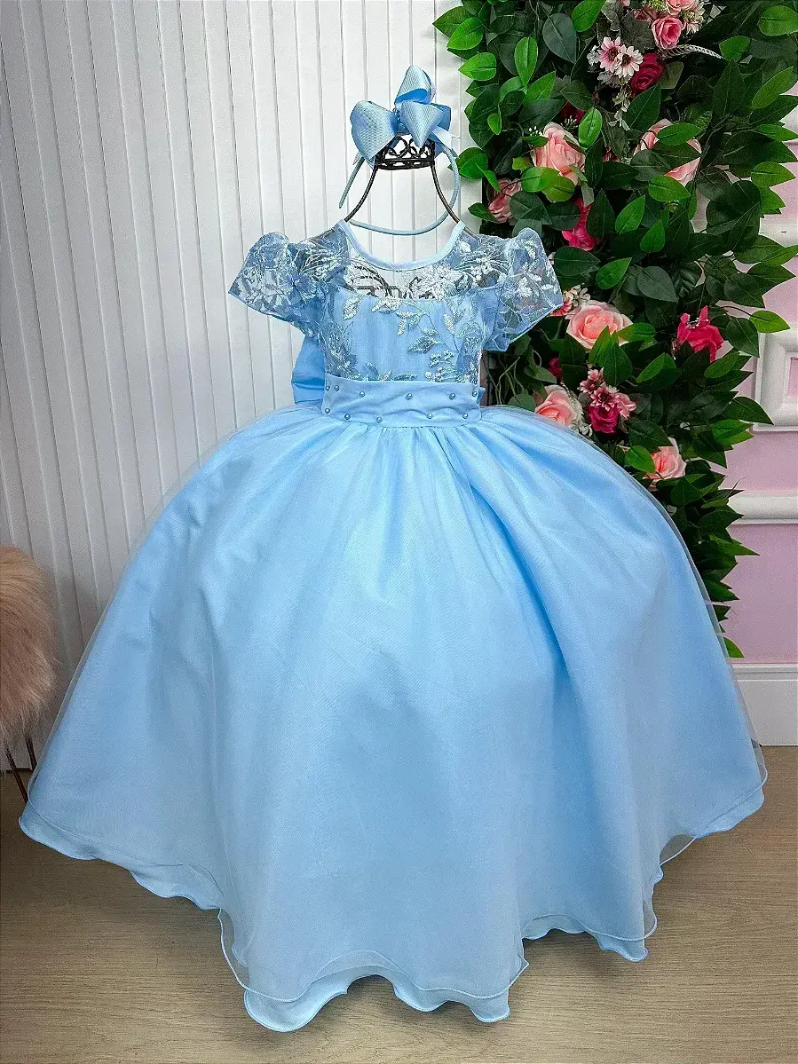 Vestido mariza longo azul