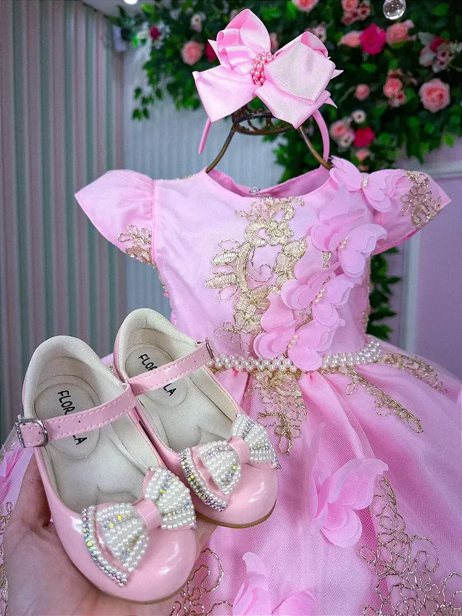 Vestido jardim encantado festa rosa, foto 4