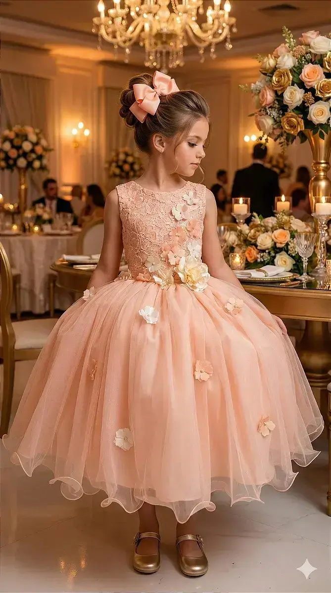 Vestido regata flores pessego