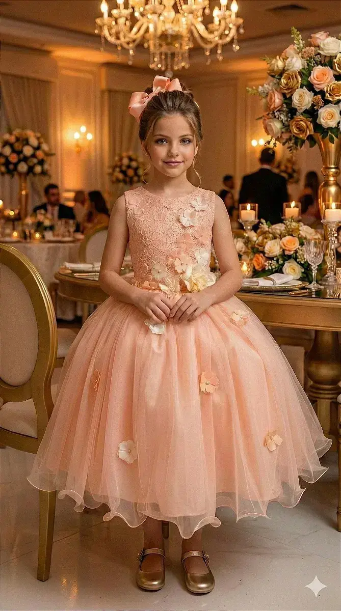 Vestido regata flores pessego, foto 3
