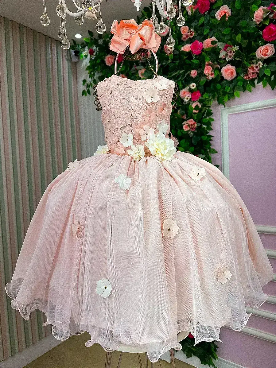 Vestido regata flores pessego, foto 5