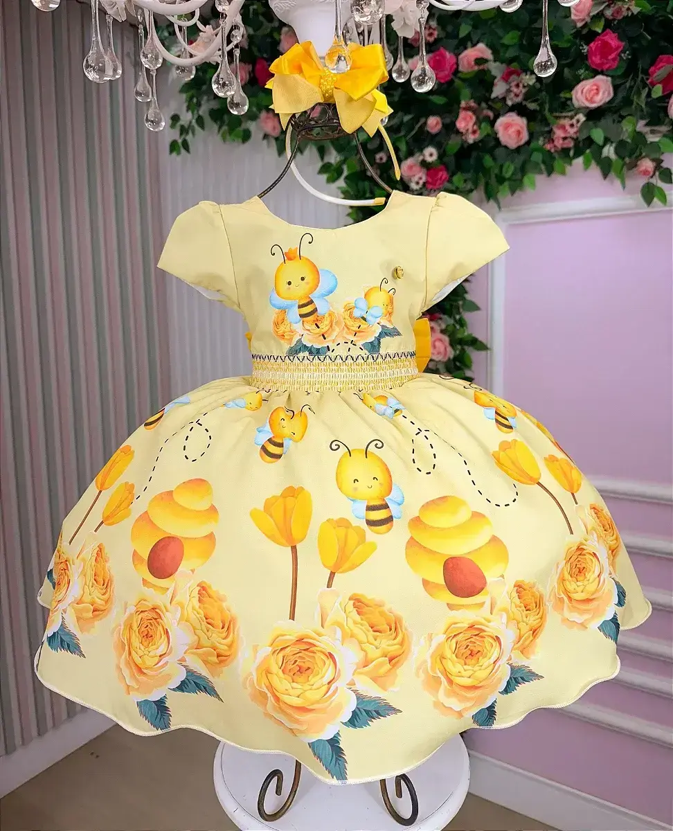 Vestido festa abelha abelhinha