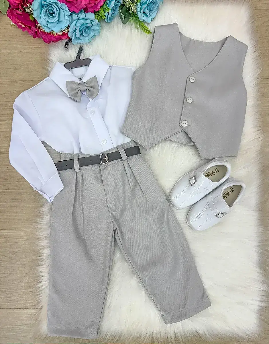 Conjunto social leonardo colete cinza claro, foto 2