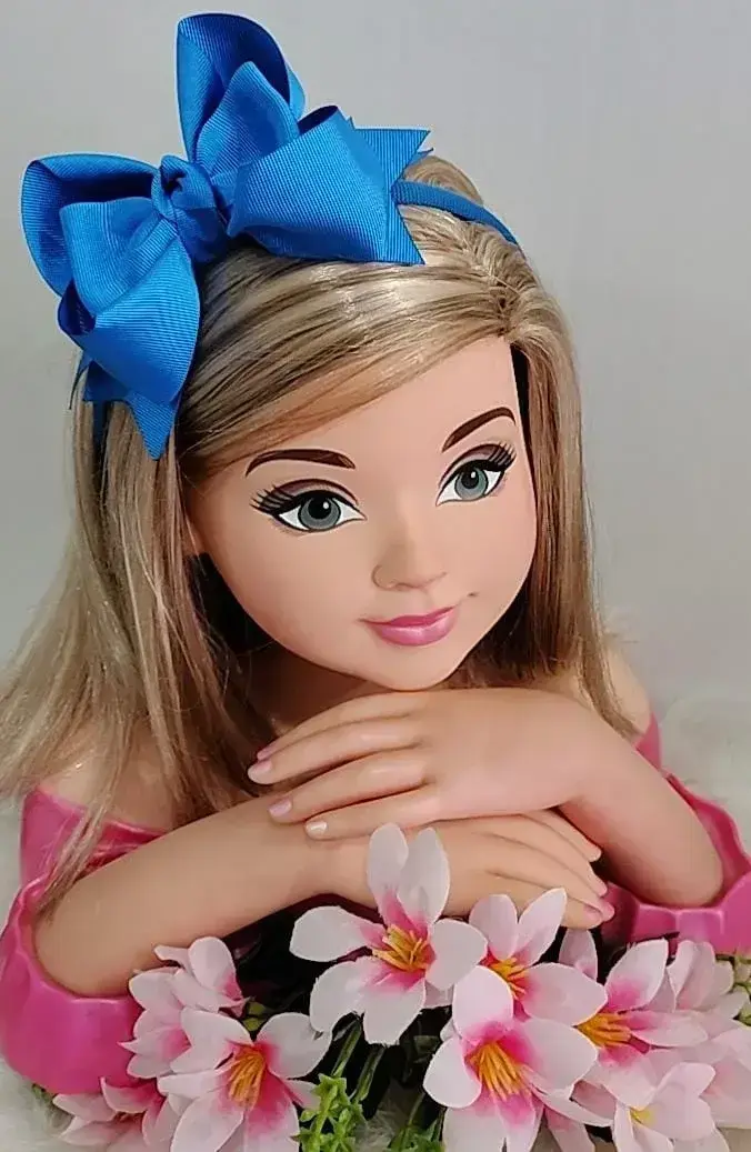 Tiara laço azul